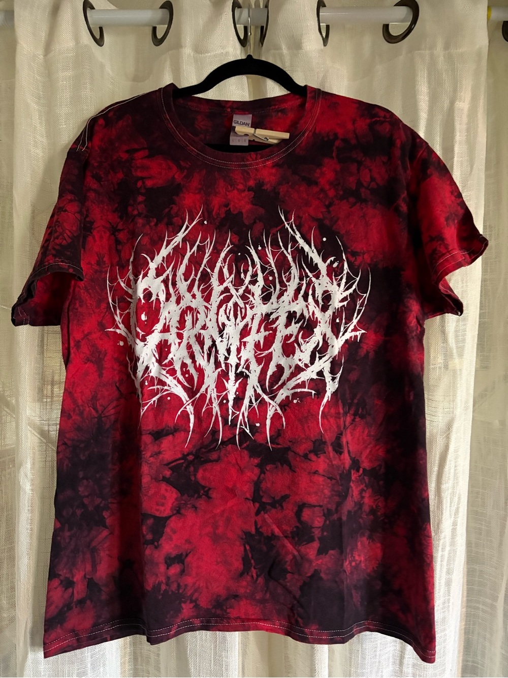 Carnifex band Black/Red Tie-Dye Tee Size Large